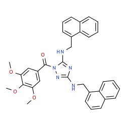 ChemSpider 2D Image | {3,5-Bis[(1-naphthylmethyl)amino]-1H-1,2,4-triazol-1-yl}(3,4,5-trimethoxyphenyl)methanone | C34H31N5O4