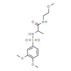 ChemSpider 2D Image | N~2~-[(3,4-Dimethoxyphenyl)sulfonyl]-N-(2-methoxyethyl)alaninamide | C14H22N2O6S