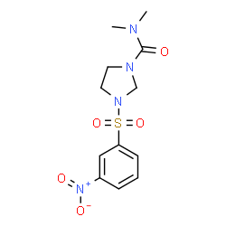 ChemSpider 2D Image | N,N-Dimethyl-3-[(3-nitrophenyl)sulfonyl]-1-imidazolidinecarboxamide | C12H16N4O5S