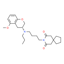 ChemSpider 2D Image | 8-(4-{[(3R)-5-Methoxy-3,4-dihydro-2H-chromen-3-yl](propyl)amino}butyl)-8-azaspiro[4.5]decane-7,9-dione | C26H38N2O4