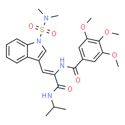 ChemSpider 2D Image | N-[(1Z)-1-[1-(Dimethylsulfamoyl)-1H-indol-3-yl]-3-(isopropylamino)-3-oxo-1-propen-2-yl]-3,4,5-trimethoxybenzamide | C26H32N4O7S