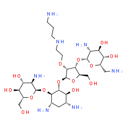ChemSpider 2D Image | 2''-O-[N-(3-(aminopropyl)2-aminoethyl]paromomycin | C28H57N7O14