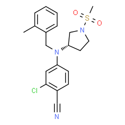 ChemSpider 2D Image | 2-Chloro-4-{(2-methylbenzyl)[(3S)-1-(methylsulfonyl)-3-pyrrolidinyl]amino}benzonitrile | C20H22ClN3O2S