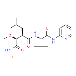 ChemSpider 2D Image | (2S,3S)-N~1~-[(2S)-3,3-Dimethyl-1-oxo-1-(2-pyridinylamino)-2-butanyl]-N~4~-hydroxy-2-isobutyl-3-methoxysuccinamide | C20H32N4O5