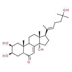ChemSpider 2D Image | (2beta,3beta,5beta,9xi,20E)-2,3,14,25-Tetrahydroxycholesta-7,20(22)-dien-6-one | C27H42O5