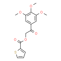 ChemSpider 2D Image | 2-Oxo-2-(3,4,5-trimethoxyphenyl)ethyl 2-thiophenecarboxylate | C16H16O6S