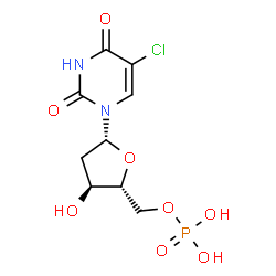 ChemSpider 2D Image | 5-Chloro-2'-deoxyuridine 5'-(dihydrogen phosphate) | C9H12ClN2O8P