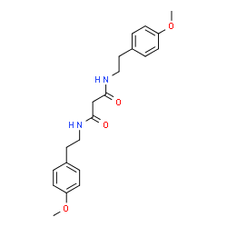 ChemSpider 2D Image | N,N'-Bis[2-(4-methoxyphenyl)ethyl]malonamide | C21H26N2O4