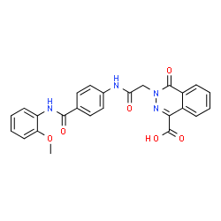 ChemSpider 2D Image | 3-[2-({4-[(2-Methoxyphenyl)carbamoyl]phenyl}amino)-2-oxoethyl]-4-oxo-3,4-dihydro-1-phthalazinecarboxylic acid | C25H20N4O6