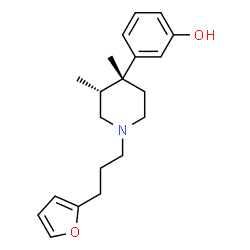 ChemSpider 2D Image | 3-{(3R,4R)-1-[3-(2-Furyl)propyl]-3,4-dimethyl-4-piperidinyl}phenol | C20H27NO2