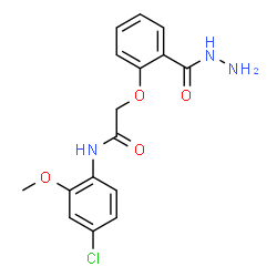 ChemSpider 2D Image | N-(4-chloro-2-methoxyphenyl)-2-[2-(hydrazinecarbonyl)phenoxy]acetamide | C16H16ClN3O4