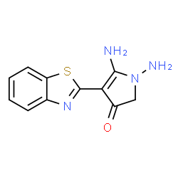 ChemSpider 2D Image | 1,5-Diamino-4-(1,3-benzothiazol-2-yl)-1,2-dihydro-3H-pyrrol-3-one | C11H10N4OS
