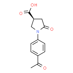 ChemSpider 2D Image | (3S)-1-(4-Acetylphenyl)-5-oxo-3-pyrrolidinecarboxylic acid | C13H13NO4