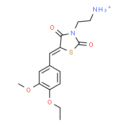ChemSpider 2D Image | 2-[(5Z)-5-(4-Ethoxy-3-methoxybenzylidene)-2,4-dioxo-1,3-thiazolidin-3-yl]ethanaminium | C15H19N2O4S
