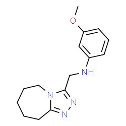 ChemSpider 2D Image | 3-Methoxy-N-(6,7,8,9-tetrahydro-5H-[1,2,4]triazolo[4,3-a]azepin-3-ylmethyl)aniline | C15H20N4O