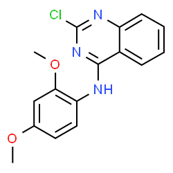 ChemSpider 2D Image | 2-Chloro-N-(2,4-dimethoxyphenyl)-4-quinazolinamine | C16H14ClN3O2
