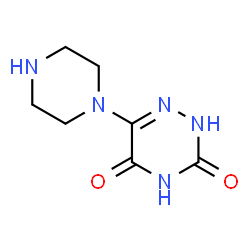 ChemSpider 2D Image | 6-Piperazin-1-yl-2H-[1,2,4]triazine-3,5-dione | C7H11N5O2