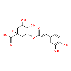 ChemSpider 2D Image | (3R)-3-{[(2E)-3-(3,4-Dihydroxyphenyl)-2-propenoyl]oxy}-1,4,5-trihydroxycyclohexanecarboxylic acid | C16H18O9