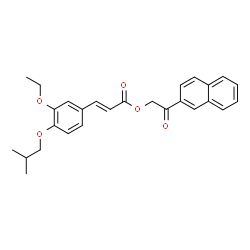 ChemSpider 2D Image | 2-(2-Naphthyl)-2-oxoethyl (2E)-3-(3-ethoxy-4-isobutoxyphenyl)acrylate | C27H28O5