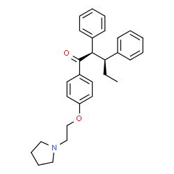 ChemSpider 2D Image | (2R,3S)-2,3-Diphenyl-1-{4-[2-(1-pyrrolidinyl)ethoxy]phenyl}-1-pentanone | C29H33NO2