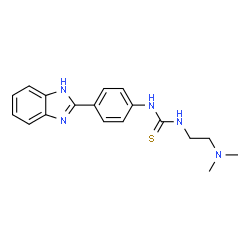 ChemSpider 2D Image | 1-[4-(1H-Benzimidazol-2-yl)phenyl]-3-[2-(dimethylamino)ethyl]thiourea | C18H21N5S