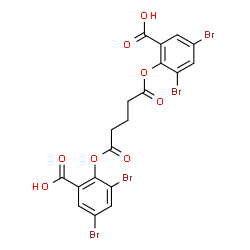 ChemSpider 2D Image | 2,2'-[(1,5-Dioxo-1,5-pentanediyl)bis(oxy)]bis(3,5-dibromobenzoic acid) | C19H12Br4O8