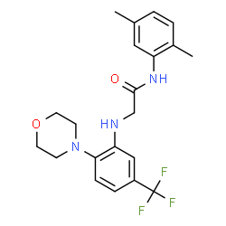 ChemSpider 2D Image | N-(2,5-Dimethylphenyl)-N~2~-[2-(4-morpholinyl)-5-(trifluoromethyl)phenyl]glycinamide | C21H24F3N3O2