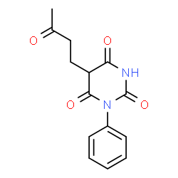 ChemSpider 2D Image | 5-(3-Oxobutyl)-1-phenyl-2,4,6(1H,3H,5H)-pyrimidinetrione | C14H14N2O4