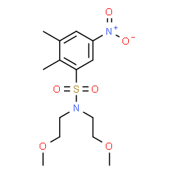 ChemSpider 2D Image | N,N-Bis(2-methoxyethyl)-2,3-dimethyl-5-nitrobenzenesulfonamide | C14H22N2O6S