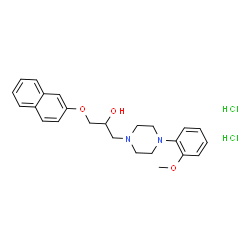 ChemSpider 2D Image | 1-[4-(2-Methoxyphenyl)-1-piperazinyl]-3-(2-naphthyloxy)-2-propanol dihydrochloride | C24H30Cl2N2O3