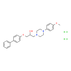 ChemSpider 2D Image | 1-(4-Biphenylyloxy)-3-[4-(4-methoxyphenyl)-1-piperazinyl]-2-propanol dihydrochloride | C26H32Cl2N2O3