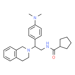 ChemSpider 2D Image | N-{2-(3,4-Dihydro-2(1H)-isoquinolinyl)-2-[4-(dimethylamino)phenyl]ethyl}cyclopentanecarboxamide | C25H33N3O