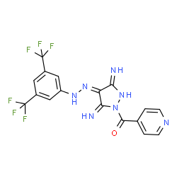 ChemSpider 2D Image | (4Z)-3,5-diimino-1-isonicotinoylpyrazolidin-4-one [3,5-bis(trifluoromethyl)phenyl]hydrazone | C17H11F6N7O