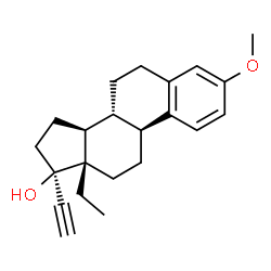 ChemSpider 2D Image | 18,19-Dinorpregna-1,3,5(10)-trien-20-yn-17-ol, 13-ethyl-3-methoxy-, (17alpha)- | C22H28O2