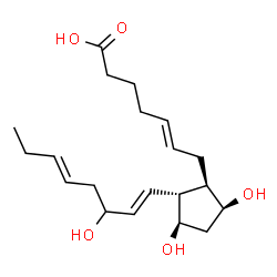 ChemSpider 2D Image | (5E,9alpha,11alpha,13E,17E)-9,11,15-Trihydroxyprosta-5,13,17-trien-1-oic acid | C20H32O5