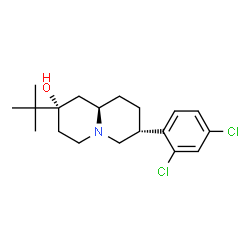 ChemSpider 2D Image | (2S,7R,9aR)-7-(2,4-Dichlorophenyl)-2-(2-methyl-2-propanyl)octahydro-2H-quinolizin-2-ol | C19H27Cl2NO