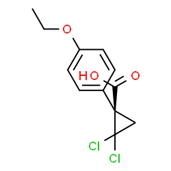 ChemSpider 2D Image | (1S)-2,2-Dichloro-1-(4-ethoxyphenyl)cyclopropanecarboxylic acid | C12H12Cl2O3