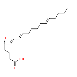 ChemSpider 2D Image | (5S,6E,8E,11E,14E)-5-Hydroxy-6,8,11,14-icosatetraenoic acid | C20H32O3