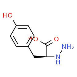 ChemSpider 2D Image | (2S)-2-Hydrazino-3-(4-hydroxyphenyl)propanoic acid | C9H12N2O3