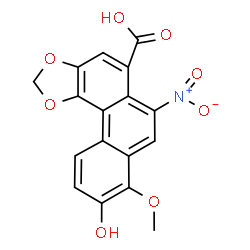 ChemSpider 2D Image | 9-Hydroxy-8-methoxy-6-nitrophenanthro[3,4-d][1,3]dioxole-5-carboxylic acid | C17H11NO8