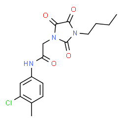 ChemSpider 2D Image | 2-(3-Butyl-2,4,5-trioxo-1-imidazolidinyl)-N-(3-chloro-4-methylphenyl)acetamide | C16H18ClN3O4