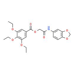 ChemSpider 2D Image | 2-(1,3-Benzodioxol-5-ylamino)-2-oxoethyl 3,4,5-triethoxybenzoate | C22H25NO8