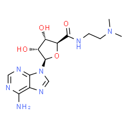 ChemSpider 2D Image | (2S,3S,4R,5R)-5-(6-Amino-9H-purin-9-yl)-N-[2-(dimethylamino)ethyl]-3,4-dihydroxytetrahydro-2-furancarboxamide | C14H21N7O4