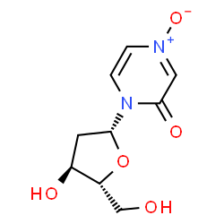 ChemSpider 2D Image | 1-(2-Deoxy-beta-D-erythro-pentofuranosyl)-2(1H)-pyrazinone 4-oxide | C9H12N2O5