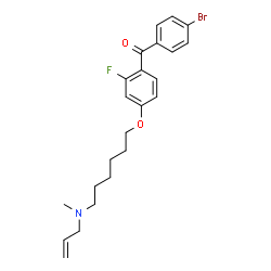 ChemSpider 2D Image | {6-[4-(4-bromobenzoyl)-3-fluorophenoxy]hexyl}(methyl)(prop-2-en-1-yl)amine | C23H27BrFNO2