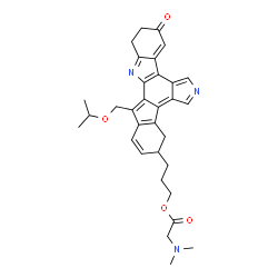 ChemSpider 2D Image | 3-[13-(Isopropoxymethyl)-9-oxo-4,9,10,11-tetrahydro-3H-indeno[2,1-a]pyrrolo[3,4-c]carbazol-3-yl]propyl N,N-dimethylglycinate | C32H35N3O4
