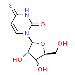 ChemSpider 2D Image | 1-(alpha-L-Ribofuranosyl)-4-thioxo-3,4-dihydro-2(1H)-pyrimidinone | C9H12N2O5S