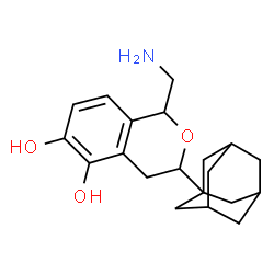 ChemSpider 2D Image | 3-(Adamantan-1-yl)-1-(aminomethyl)-3,4-dihydro-1H-isochromene-5,6-diol | C20H27NO3
