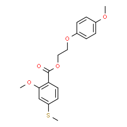 ChemSpider 2D Image | 2-(4-Methoxyphenoxy)ethyl 2-methoxy-4-(methylsulfanyl)benzoate | C18H20O5S