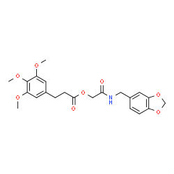 ChemSpider 2D Image | 2-[(1,3-Benzodioxol-5-ylmethyl)amino]-2-oxoethyl 3-(3,4,5-trimethoxyphenyl)propanoate | C22H25NO8